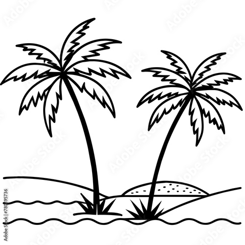      beautiful seaside view with some coconut palm.
