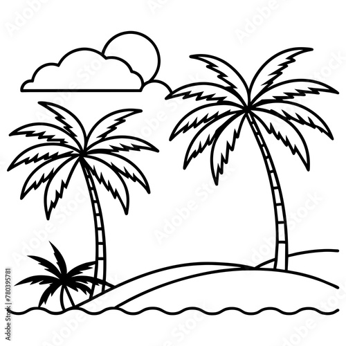      beautiful seaside view with some coconut palm.
