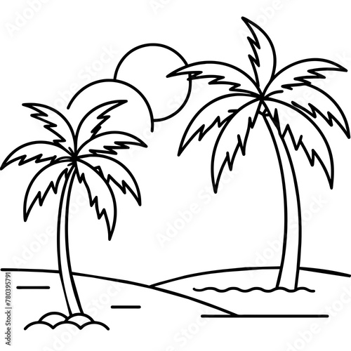      beautiful seaside view with some coconut palm.
