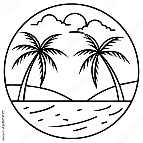      beautiful seaside view with some coconut palm.
