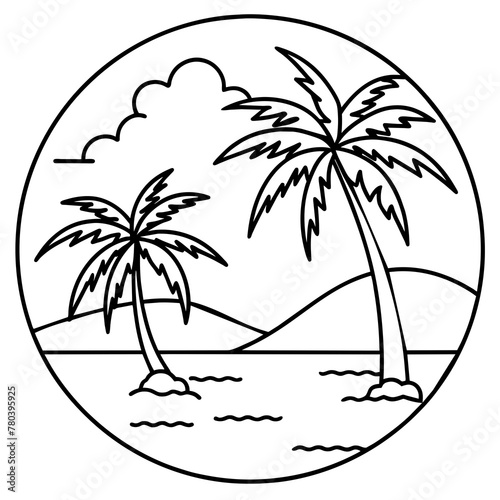      beautiful seaside view with some coconut palm.
