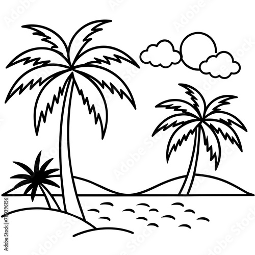      beautiful seaside view with some coconut palm.
