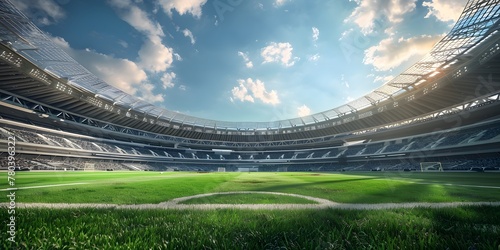 Football field, Olympic field under the sunshine, competition field