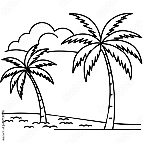      beautiful seaside view with some coconut palm.
