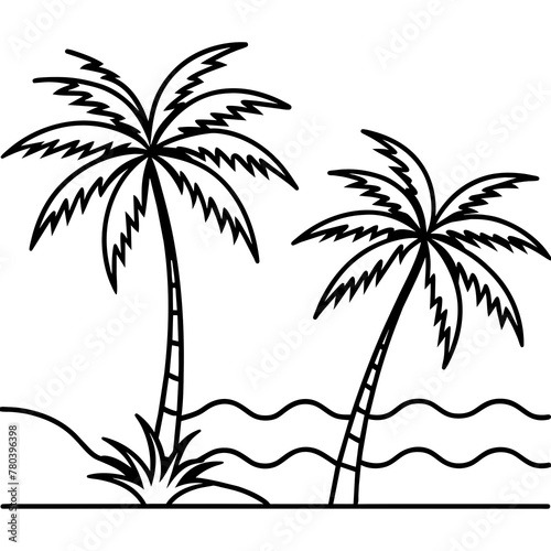      beautiful seaside view with some coconut palm.
