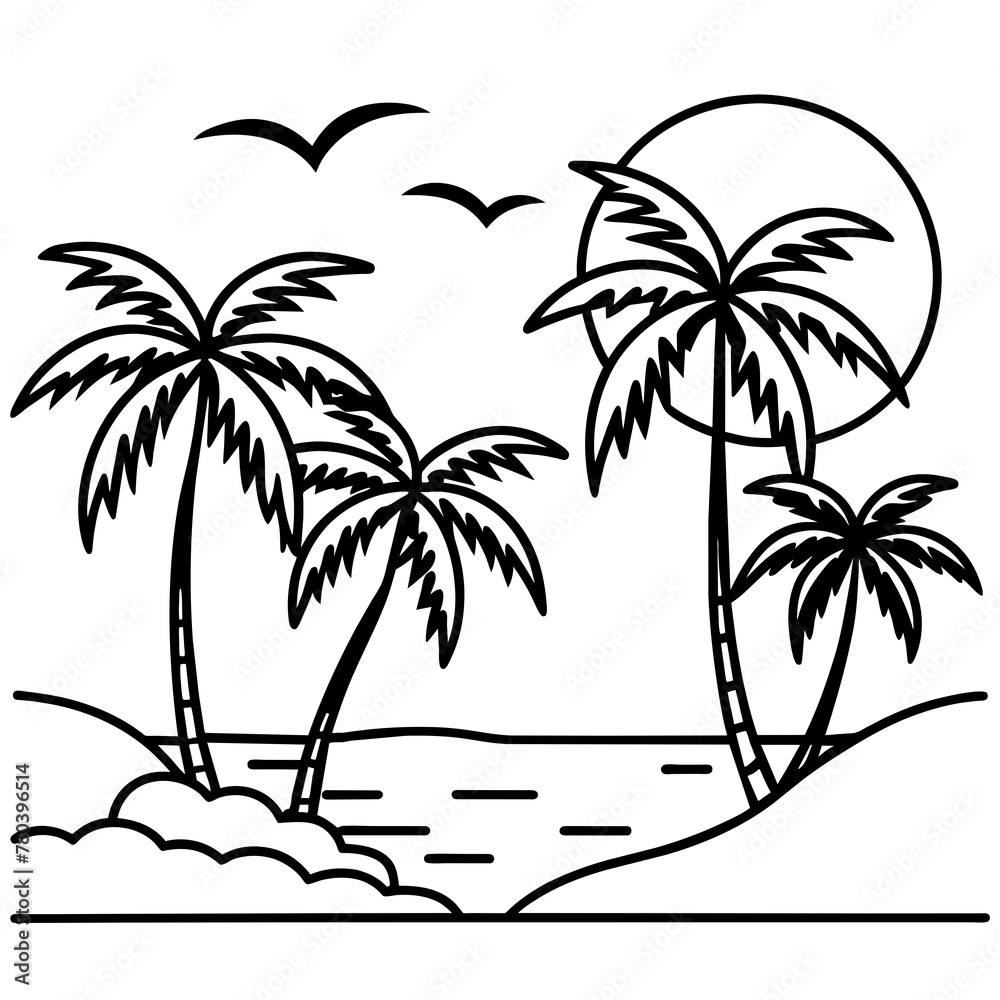 beautiful seaside view with some coconut palm.
beautiful seaside view with some coconut palm.