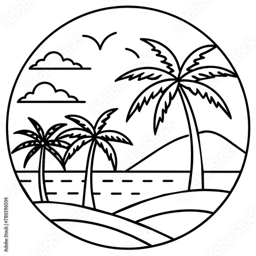      beautiful seaside view with some coconut palm.
