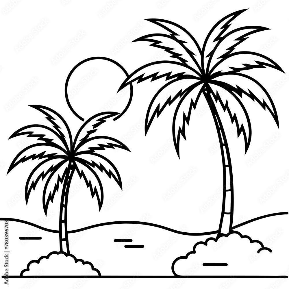 Beautiful seaside view with some coconut palm.
Beautiful seaside view with some coconut palm.