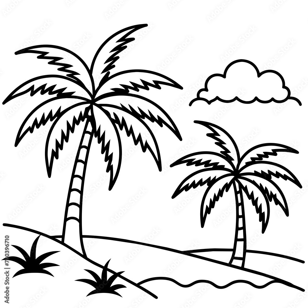 Beautiful seaside view with some coconut palm.
Beautiful seaside view with some coconut palm.