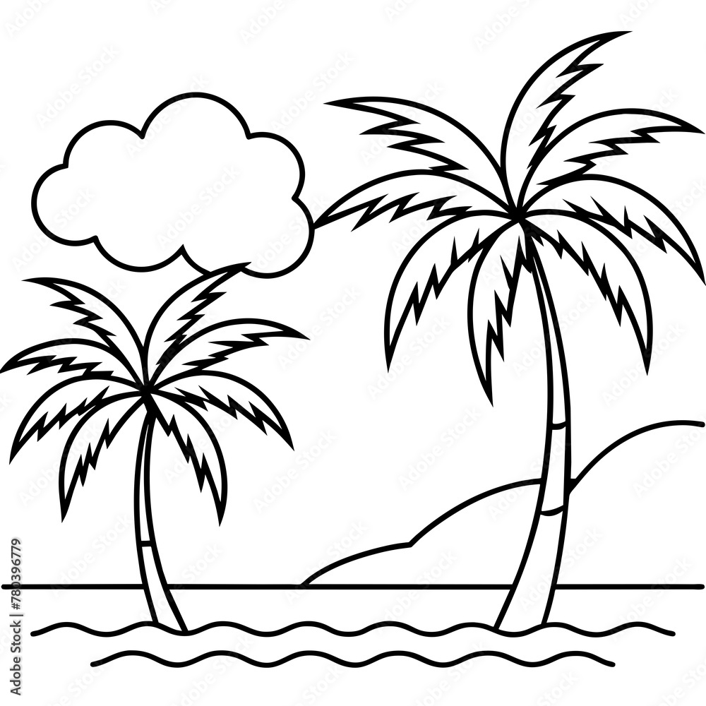 Beautiful seaside view with some coconut palm.
Beautiful seaside view with some coconut palm.
