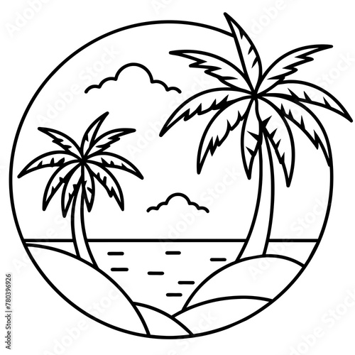      beautiful seaside view with some coconut palm.
