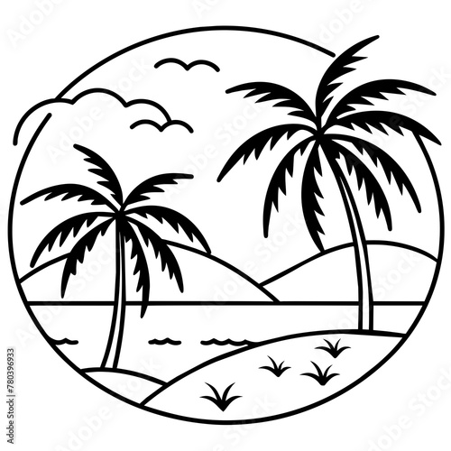      beautiful seaside view with some coconut palm.
