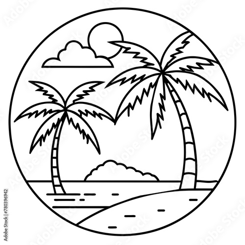      beautiful seaside view with some coconut palm.
