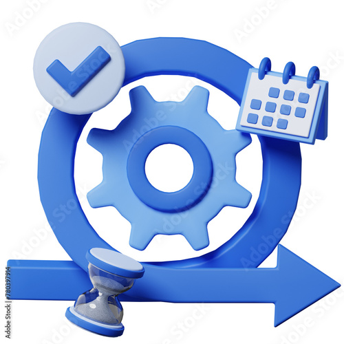 Workflow Agile Business Start up 3D