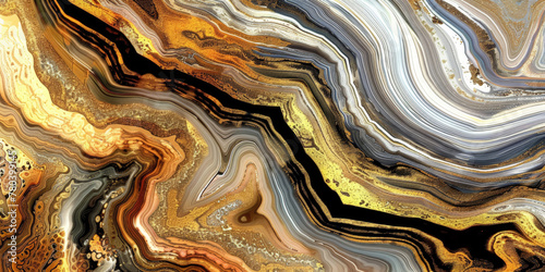 abstract  swirling  gold yellow ink marble background  alcohol ink marbling background. Liquid waves and stains. Black and gold abstract fluid art. gold Acrylic and oil paint 