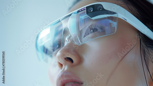 Futuristic Augmented Reality Glasses, Technology and Innovation Concept photo