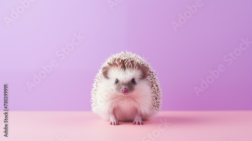Hedgehog on pink background rodent bristle domestic animals