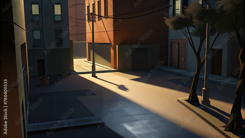 contrasting shadows on urban streets