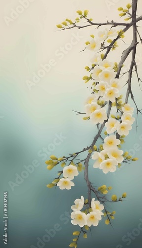 AI generated digital art of pear flowers