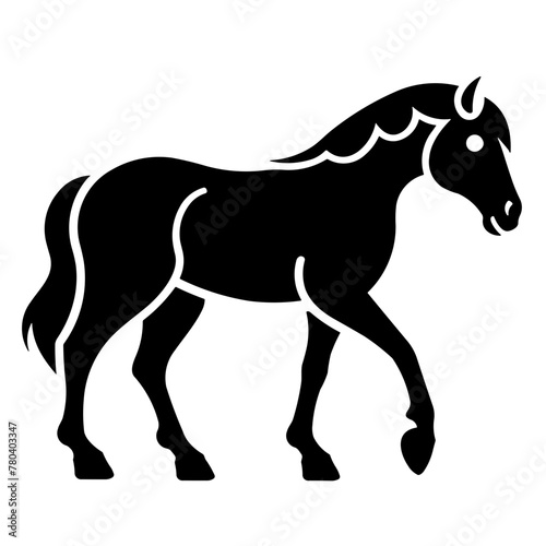 Simple horse isolated black flat icon. © alexandre