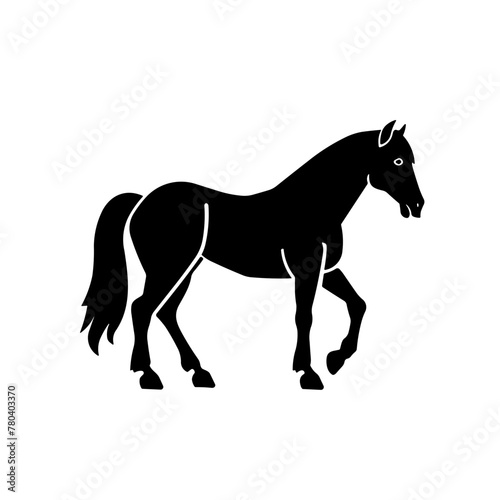 Simple horse isolated black flat icon.