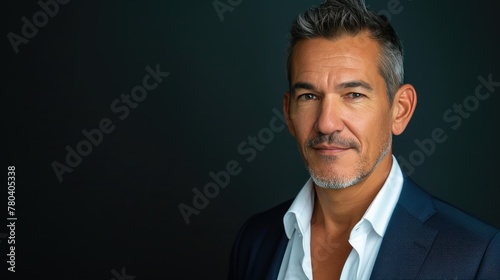 Cuban Entrepreneur in Sophisticated White Shirt and Navy Suit