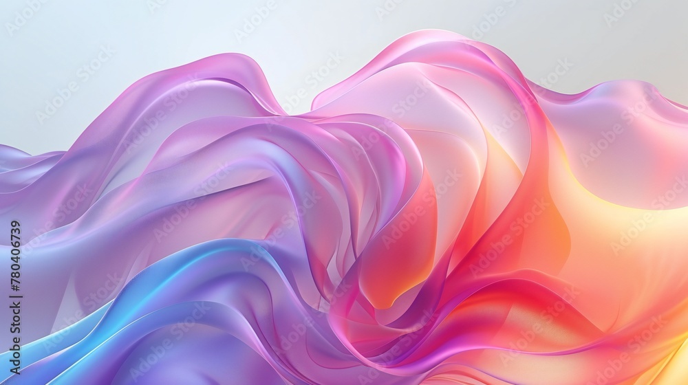 Fototapeta premium Layered Bliss: Layers of transparent waves create a blissful and serene backdrop, promoting a sense of inner harmony and balance.
