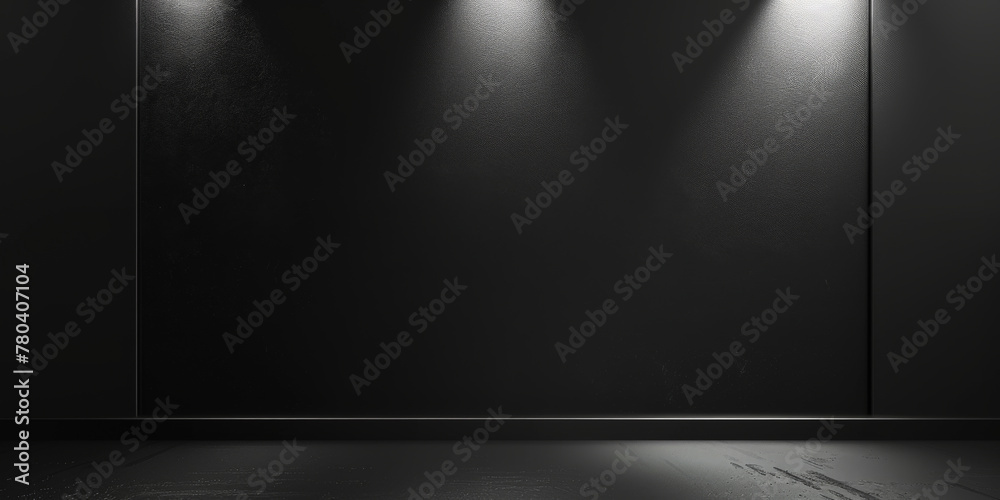 Dark grey black background with a spotlight , empty space for product display or advertising, empty black room studio, black podium Dark grey black background with a spotlight , empty space for product display or advertising, empty black room studio, black podium