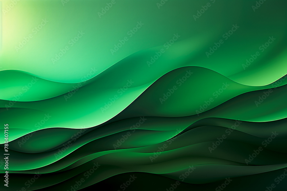 wind-blown layers of silk and satin with colour gradients shades of green colours wind-blown layers of silk and satin with colour gradients shades of green colours