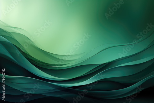 wind-blown layers of silk and satin with colour gradients shades of dull jade and teal green colours