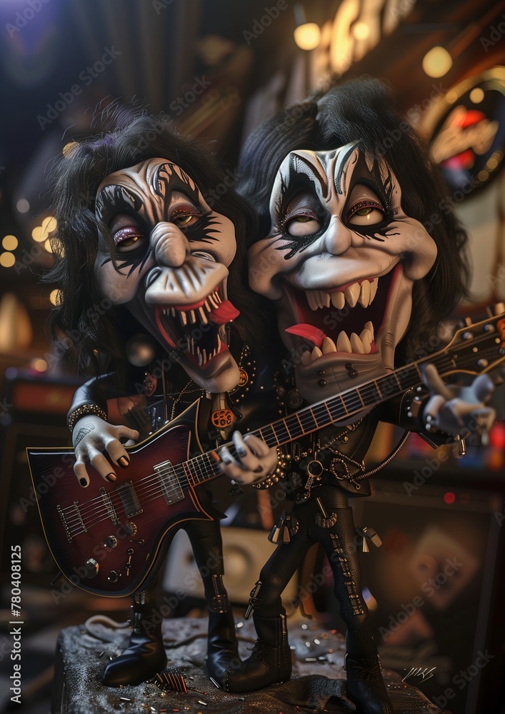 AI generated illustration of old school rock guys