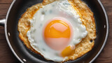 sunny-side eggs fried in a frying pan