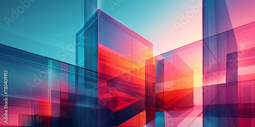 An artistic abstract background with geometric shapes, symbolizing technology