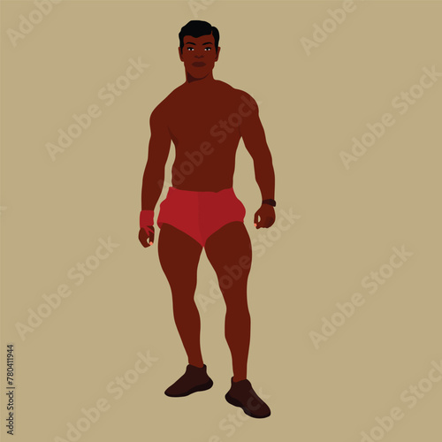 Young stylish black man in elegant style vector