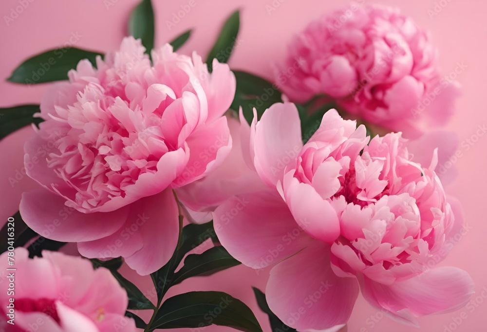 AI generated illustration of pink peonies adorning the room