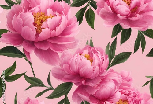 AI generated illustration of pink peonies adorning the room © Wirestock