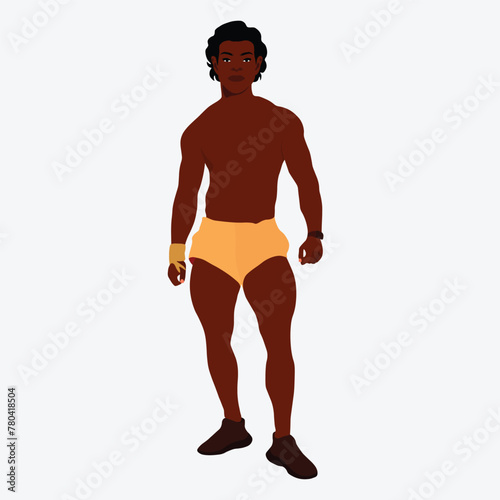 Handsome black man in elegant art style vector