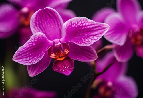 AI-generated illustration of a Close-up of blooming Phalaenopsis flowers