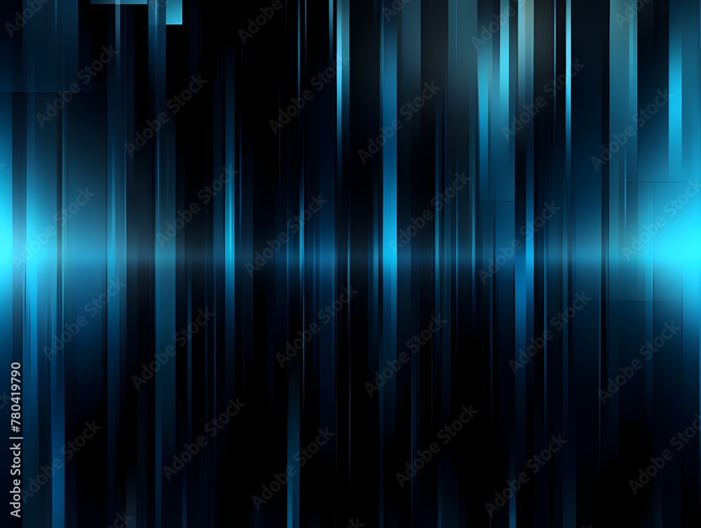 Black and Light Blue Glitch Art Backdrop with Vertical Streaks,Edges,and Blocks