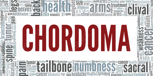 Chordoma word cloud conceptual design isolated on white background.