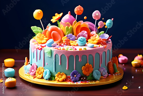 childrens day celebration cake. Generative AI