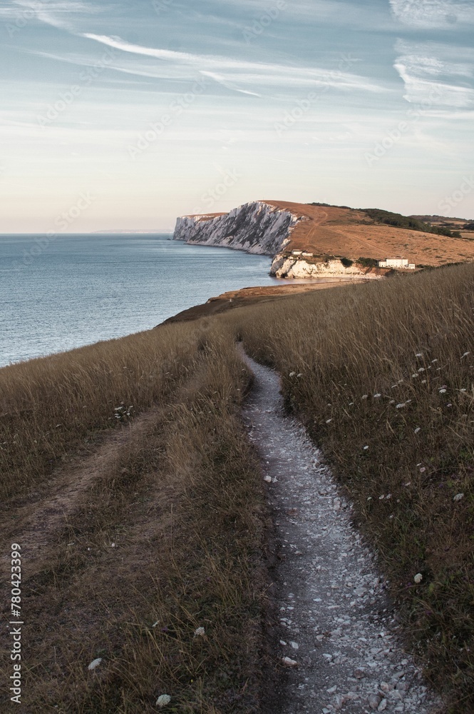 Beautiful shot of Freshwater Bay on the Western tip of the Isle of Wight