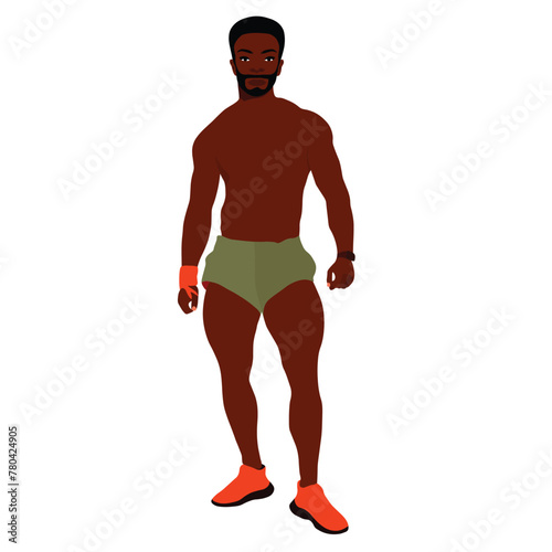 Afro black man in elegant art style vector