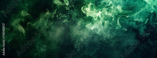 l Green to dark green fluid texture fractal background, smoke texture render background © SHI