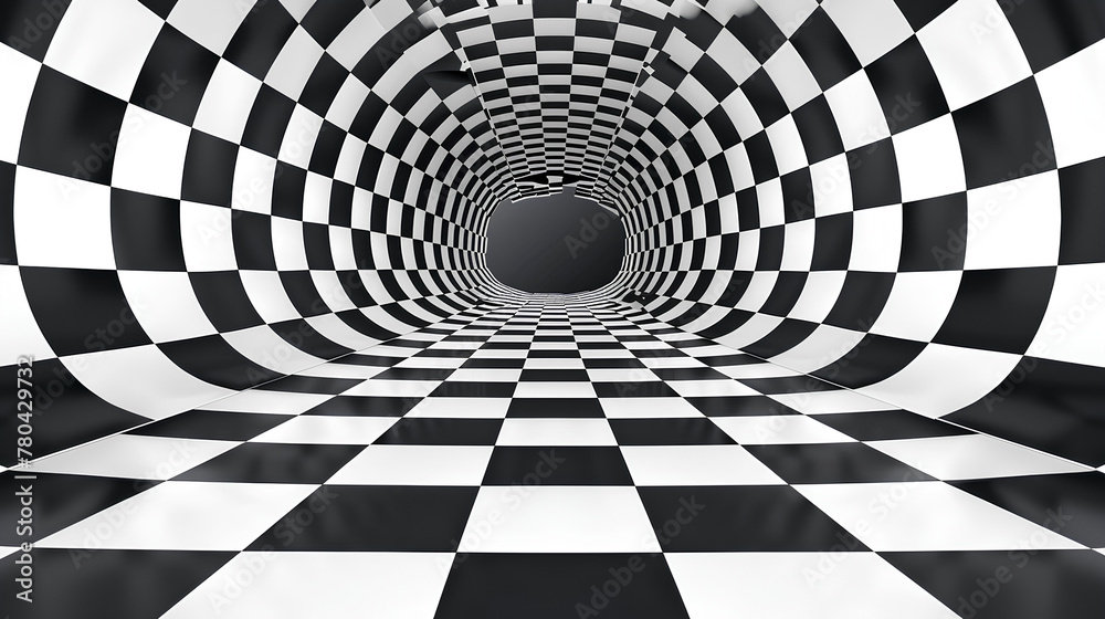 Checkered background with distorted squares Checkered background with distorted squares