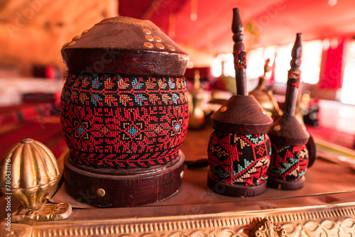 Canvas-taulu Bedouin art objects, Wadi Rum, Jordan