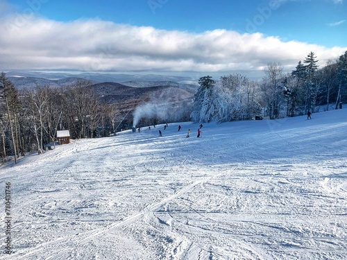 Group of people in the Killington Ski Resort, Stockbridge , Vermont at winter photo