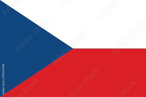 Vector illustration of the flat flag of Czech Republic 