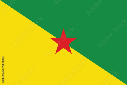 Vector illustration of the flat flag of French Guiana  photo