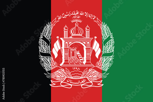 Vector illustration of the flat flag of Afganistan 